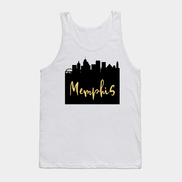 MEMPHIS TENNESSEE DESIGNER SILHOUETTE SKYLINE ART Tank Top by deificusArt